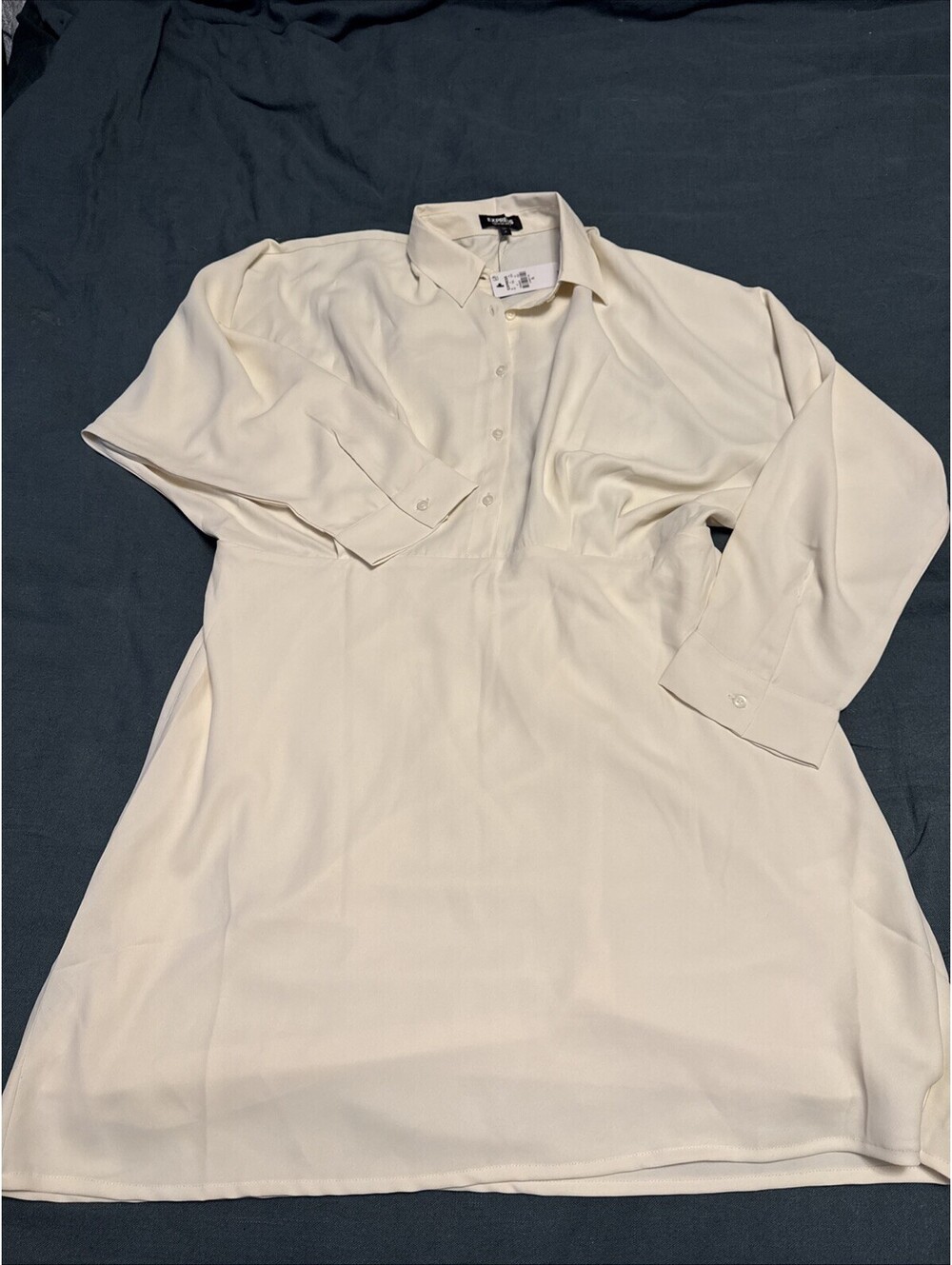 Express Ivory Chiffon Work Office Collar Dress XL NWT